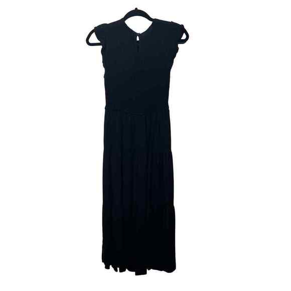 Merokeety Black Smocked Tiered Maxi Dress Womens Size Small PartyCasual Stretch - Picture 7 of 14
